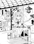  bad_id bad_pixiv_id greyscale halloween hyaku_kai jack-o'-lantern konpaku_youmu konpaku_youmu_(ghost) monochrome multiple_girls pumpkin saigyouji_yuyuko touhou 