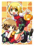  hidamari_sketch miyako multiple_girls nagayama_yuunon panties pumpkin ribbon underwear white_panties yuno 