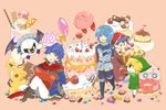  apollo_chocolate armor artist_request blonde_hair blue_eyes blue_hair cake candle candy cape checkerboard_cookie cherry chocolate chocolate_bar cookie doughnut fire_emblem fire_emblem:_monshou_no_nazo fire_emblem:_souen_no_kiseki food fork fruit gen_1_pokemon gloves hat headband ice_cream ike jelly_bean jigglypuff kirby kirby_(series) link lollipop male_focus marth mask meta_knight mother_(game) multiple_boys ness pastry pikachu pointy_ears pokemon pokemon_(creature) pudding shortcake simple_background sitting smile sprinkles strawberry super_smash_bros. swirl_lollipop tail the_legend_of_zelda tiara toon_link wafer wafer_stick wings yellow_eyes 