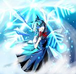  1girl bad_id bad_pixiv_id cirno food fruit popsicle raptor_(kaakun) solo touhou watermelon_bar 