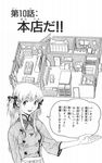  azusagawa_tsukino bakery floorplan from_above greyscale interior long_hair monochrome non-web_source shop solo uniform yakitate!!_japan 