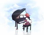  akaza_akari double_bun grand_piano instrument music nanamori_school_uniform piano playing_instrument red_hair school_uniform serafuku sheet_music sitting solo tata_(tataice) wavy_hair yuru_yuri 