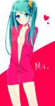  aqua_hair arms_behind_back bad_id bad_pixiv_id blue_eyes character_name do_ri_(azukixx) grin hatsune_miku long_hair side_ponytail smile solo vocaloid 