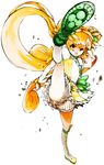  bad_id bad_pixiv_id bloomers boots bow brown_eyes brown_hair character_name choker cure_rosetta dokidoki!_precure double_bun earrings enouchi_ai fighting_stance flower full_body green_choker hair_flower hair_ornament hair_ribbon heart high_kick highres jewelry kicking knee_boots long_hair magical_girl open_mouth orange_eyes orange_hair precure ribbon serious simple_background skirt solo twintails underwear white_background wrist_cuffs yotsuba_alice 