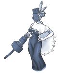  black_dahlia breasts dress elbow_gloves full_body gloves grenade_launcher hair_bun hand_on_hip hat hat_feather large_breasts long_dress skullgirls solo veil water_(aquabubbles) weapon 