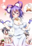  :3 =_= animal_ears bell bell_collar blue_eyes blue_hair breasts brown_hair cat_ears cat_tail chen claws cleavage collar drill_hair drooling earmuffs english gloves hair_ornament hair_rings hair_stick hat hat_removed headwear_removed highres kaenbyou_rin kaku_seiga kemonomimi_mode medium_breasts miyako_yoshika mononobe_no_futo multiple_girls naughty_face ofuda open_mouth paw_gloves paws short_hair silver_hair skirt smile tail takorice tattoo tongue tongue_out touhou toyosatomimi_no_miko twin_drills twintails vest 