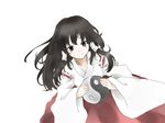  alternate_costume black_hair brown_eyes hair_tubes hakurei_reimu hakurei_reimu_(pc-98) japanese_clothes long_hair looking_at_viewer miko morodashi smile solo touhou touhou_(pc-98) wide_sleeves yin_yang 