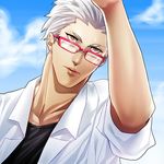  archer bad_id bad_pixiv_id bespectacled brown_eyes casual fate/stay_night fate_(series) glasses male_focus mitsuki_mitsuno red-framed_eyewear solo 