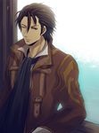  alvin_(tales) brown_eyes brown_hair cravat jacket male_focus one_eye_closed sng solo tales_of_(series) tales_of_xillia 