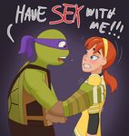  april_o&#039;neil april_o'neil donatello_(tmnt) duo english_text female freako human male mammal mutant reptile scalie shell straight teenage_mutant_ninja_turtles text the_truth turtle unknown_artist 