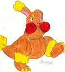  animeary boxing boxing_gloves buneary bunearyk claws colored female kangaroo lagomorph marsupial nintendo pok&eacute;mon pouch rabbit sketch video_games 