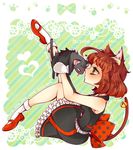  animal_ears brown_eyes brown_hair cat cat_ears cat_tail copyright_request gloves highres himako_(neko_no_negura) solo tail 