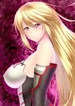  bare_shoulders blonde_hair blush breasts elbow_gloves gloves kai_(link2262) large_breasts long_hair milla_maxwell pink_eyes profile sideboob solo tales_of_(series) tales_of_xillia tears 