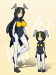  animal_ears black_hair kaette_kita_ultraman long_hair multiple_girls orion_(orionproject) personification short_hair siblings sisters ultra_series ultraman_(1st_series) yellow_eyes zetton 