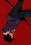  araragi_koyomi black_hair kouji_(campus_life) male_focus monogatari_(series) red_eyes solo sword weapon 