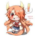  artist_name bad_id bad_twitter_id blush dated dragon_girl hair_ornament hairclip horns long_hair lowres open_mouth orange_hair original rebecca_(keinelove) red_eyes shiranui_reika smile tail wings 