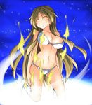  bra brown_hair closed_eyes kaminagi_(kaminagi-tei) long_hair navel panties shinomiya_himawari solo transformation underwear underwear_only vividred_operation 