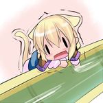  animal_ears blonde_hair blush cat_ears cat_tail chibi fang gradient gradient_background hoshizuki_(seigetsu) long_sleeves mizuhashi_parsee open_mouth puru-see short_hair solo tail touhou trembling vest water |_| 