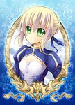  ahoge artoria_pendragon_(all) blonde_hair dress fate/stay_night fate_(series) green_eyes saber solo usaba_(usabara_c) 