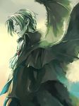  bad_id bad_pixiv_id capelet coat cravat grey_hair gyakuten_saiban kunihara male_focus mitsurugi_reiji solo wings 