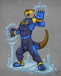  k-9 male mammal muscles mustelid otter solo spandex superhero toned water 
