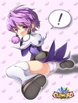  1girl aisha_(elsword) belt elsword full_body hair_tubes looking_back magician_(elsword) panties pinyshi purple_eyes purple_hair purple_skirt shoes short_hair sidelocks sitting skirt solo thighhighs underwear upskirt wariza white_legwear white_panties 