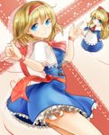  alice_margatroid apron blonde_hair blue_eyes capelet doll dress hairband heart heart_of_string long_hair shanghai_doll shironeko_yuuki short_dress short_hair smile string thighs touhou 