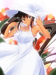  1girl black_hair dark_skin dress highres homura_(senran_kagura) long_hair senran_kagura senran_kagura_(series) standing white_dress 