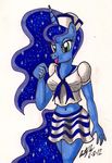 anthrofied clothed clothing equine female friendship_is_magic horn looking_at_viewer mammal my_little_pony newyorkx3 open_mouth plain_background princess_luna_(mlp) sailor_uniform skirt solo white_background winged_unicorn wings 