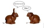  chocolate dialog easter fun german german_text holidays humor joke lagomorph mammal plain_background rabbit speech_bubbles text unknown_artist vorarephilia vore white_background 