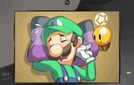  2013 animated animated_gif blue_overalls dated dreaming facial_hair green_hat green_shirt hat junkpuyo luigi male_focus mario_(series) mustache nightmare overalls pillow sexually_suggestive shirt sleeping starlow super_mario_bros. tears 