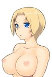  blonde_hair blue_eyes breasts collarbone final_fantasy final_fantasy_tactics huge_breasts monk_(fft) nipples nude parted_lips solo tsukudani_(coke-buta) upper_body 