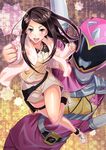  amy_yuzuki black_hair clenched_hand holster izumi_rion kyoryu_pink long_hair open_mouth shorts skirt solo super_sentai zyuden_sentai_kyoryuger 