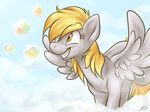  blonde_hair britishstarr bubble bubbles cloud cutie_mark derp_eyes derpy_hooves_(mlp) equine female feral friendship_is_magic hair happy horse mammal my_little_pony pegasus pony smile solo wings yellow_eyes 