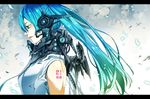  android blue_eyes blue_hair hatsune_miku highres kippeijii letterboxed long_hair necktie solo vocaloid 