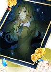  bad_id bad_pixiv_id dress flower ib mary_(ib) painting_(object) petals picture_frame prin_dog rose tears 