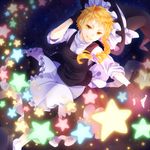  alternate_hair_length alternate_hairstyle blonde_hair braid commentary_request hat kirisame_marisa sakuyabm short_hair smile solo star touhou witch_hat yellow_eyes 