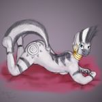  anthro anthrofied breasts butt ear_piercing equine female friendship_is_magic hooves jewelry mammal matthew_the_mouse my_little_pony nude piercing plain_background side_boob sketch solo zebra zecora_(mlp) 