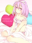  bra genderswap genderswap_(mtf) hair_ribbon heart heart_pillow kuroko_no_basuke lingerie long_hair momose murasakibara_atsushi panties pillow purple_eyes purple_hair ribbon solo underwear 