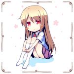  blonde_hair blush kouji_(campus_life) long_hair looking_at_viewer necktie orange_eyes sakura-sou_no_pet_na_kanojo school_uniform shiina_mashiro sitting skirt solo 