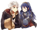  1girl bad_id bad_pixiv_id blue_hair blush fire_emblem fire_emblem:_kakusei long_hair lucina male_my_unit_(fire_emblem:_kakusei) mejiro my_unit_(fire_emblem:_kakusei) short_hair silver_hair smile tiara 