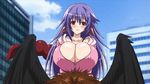  animal_ears animated animated_gif blush bouncing_breasts breasts cleavage dog_ears gigantic_breasts hizuki_ayana hoods_entertainment kagaku_na_yatsura kaneko_hiraku kirin999 purple_hair red_eyes smile 