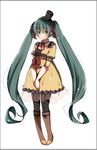  belt boots ennui_heiwa_miku full_body gloves green_eyes green_hair hair_ribbon harusawa hat hatsune_miku knee_boots long_hair mini_hat mini_top_hat pantyhose ribbon simple_background solo top_hat twintails very_long_hair vocaloid white_background 