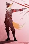  anthro canine fox furzi furzi_armband gun magnum male mammal nazi ranged_weapon solo uniform weapon 