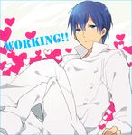  blue_eyes blue_hair chef male_focus pocky1202 smile solo souma_hiroomi working!! 