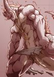  biceps broken_horn clothing dn dragon hair horn male muscles necklace nipples pecs smile solo torn_clothing underwear 