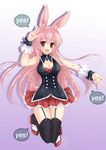  animal_ears bunny_ears bunny_girl cleavage kurousagi_(mondaiji_tachi_ga_isekai_kara_kuru_sou_desu_yo?) mondaiji_tachi_ga_isekai_kara_kuru_sou_desu_yo? stockings thighhighs 