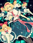  alice_margatroid blonde_hair blue_eyes book boots bow capelet cross-laced_footwear dress hair_bow hairband jewelry lace-up_boots lance minazuki_(0038) open_book open_mouth polearm puppet_rings puppet_strings ring sash shanghai_doll short_hair solo touhou weapon 