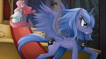  blue_hair crown cutie_mark duo equine eyes_closed female feral friendship_is_magic green_eyes hair horn horse mammal miminoren my_little_pony pink_hair pony princess princess_celestia_(mlp) princess_luna_(mlp) royalty sitting tears winged_unicorn wings 