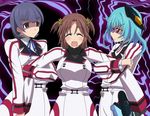  blue_eyes blue_hair brown_hair character_request eyes_closed glasses infinite_stratos nohotoke_honne red_eyes sarashiki_kanzashi scotty_(artist) tatenashi_kanzashi 